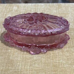 Fenton cabbage rose trinket box/lid